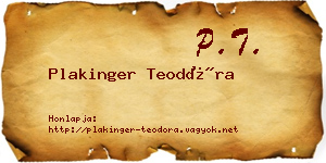 Plakinger Teodóra névjegykártya